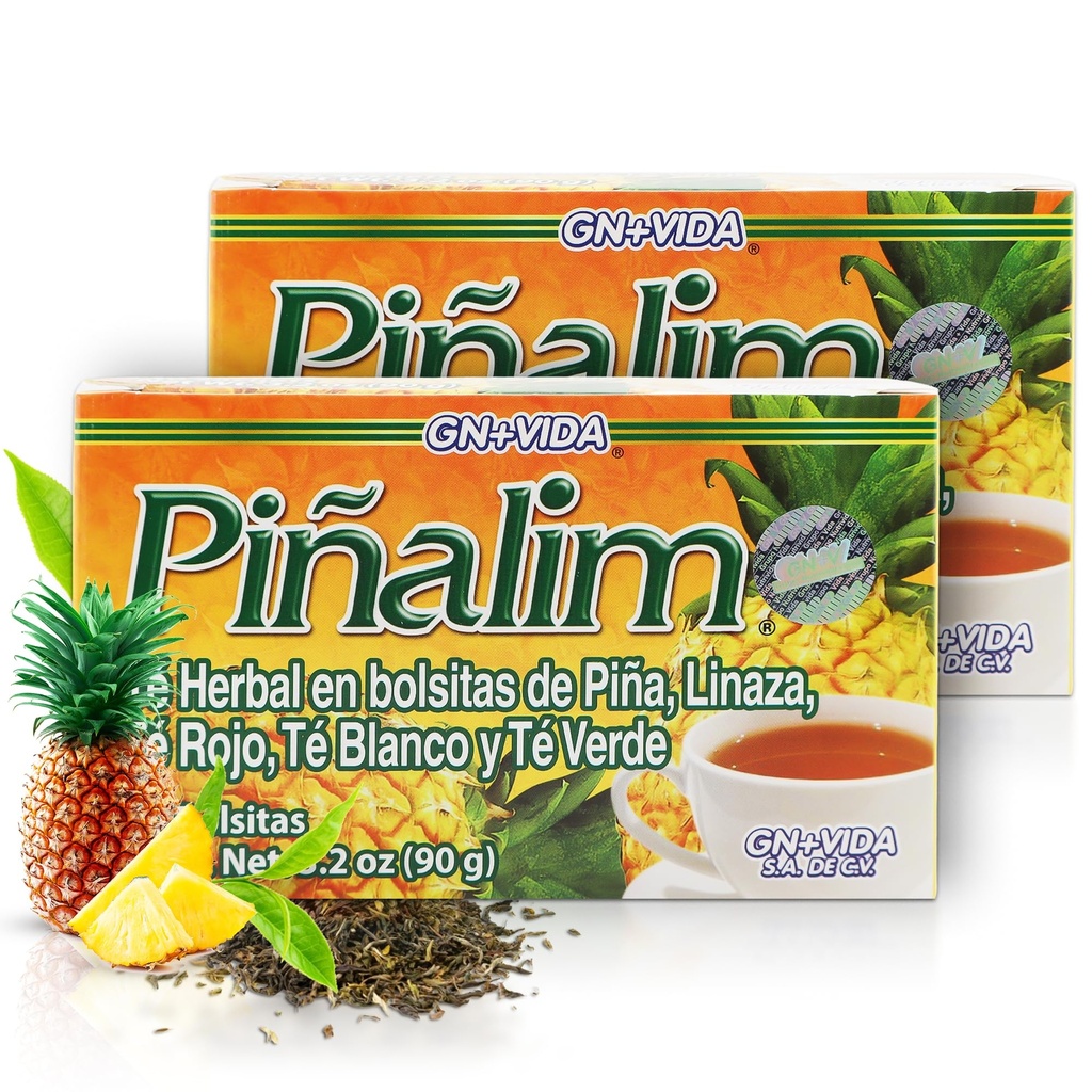 GN + VIDA Pinalim Tea Remote 124; Detox Tea Remote 124; Ananas baseret te Med indhold af rød te, grøn te, hvid te og senna Leaf Remote 124; Termogene Effect 124; Twin Pack (2 x 30 Tea Tasker)