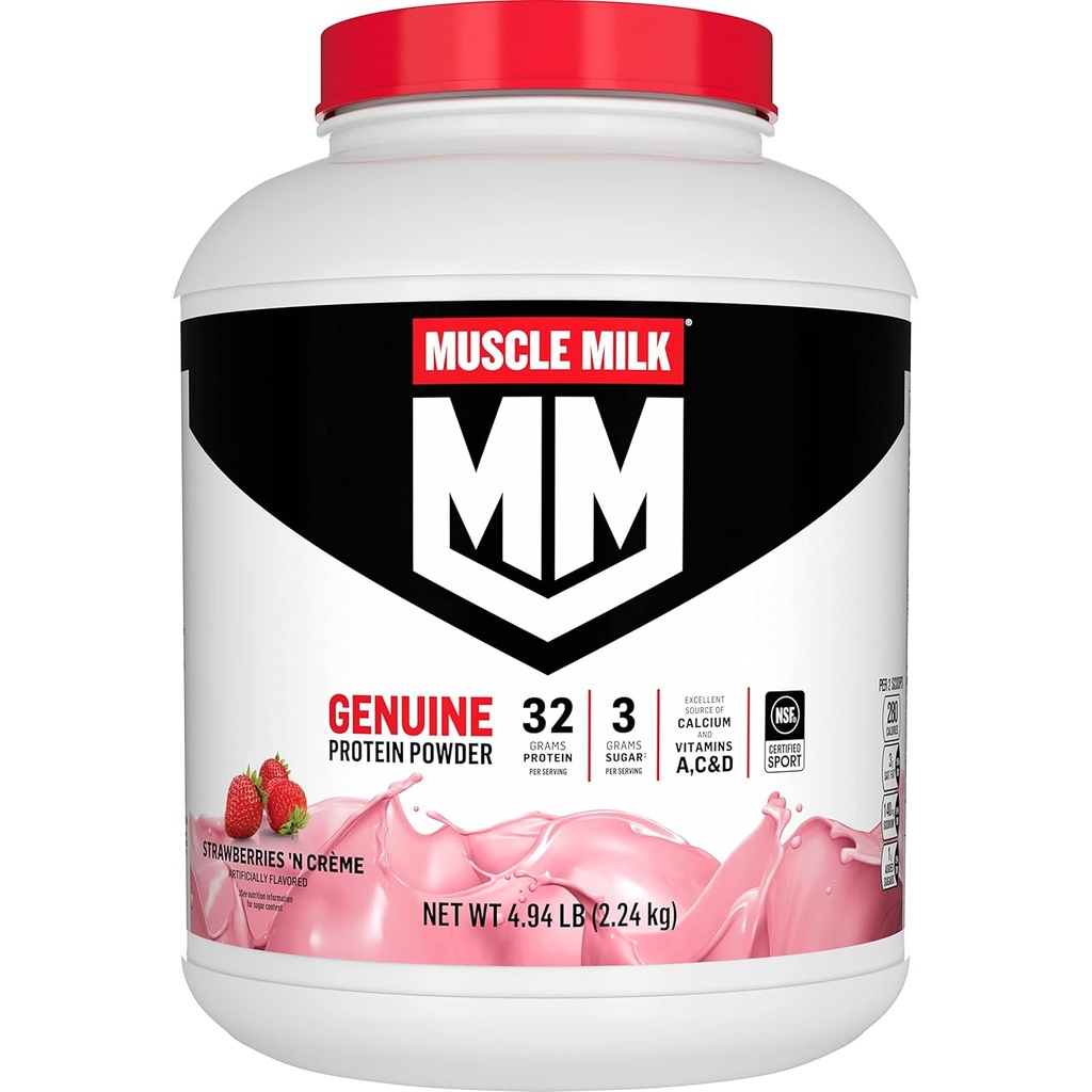 Muskelmælk Ægte protein Pulver, Jordbær 'N Crème, 32g Protein, 4,94 Pound