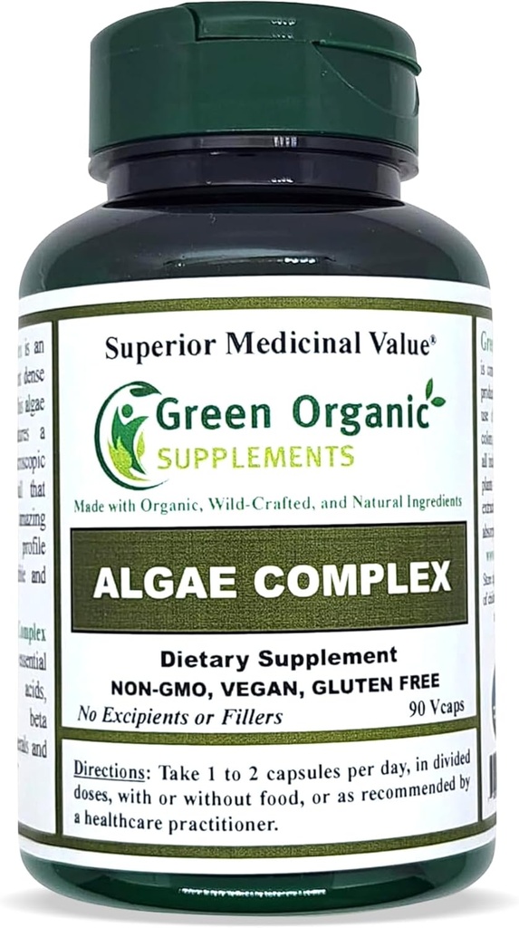 Alger, Fucoidan, Blue Green Algae, Kelp, Bladderwrack, Chlorella, Spirulina, Irish Moss, Dulse, 90 VCs, High Absorbable, Non- GMO, Gluten- Free (Single)