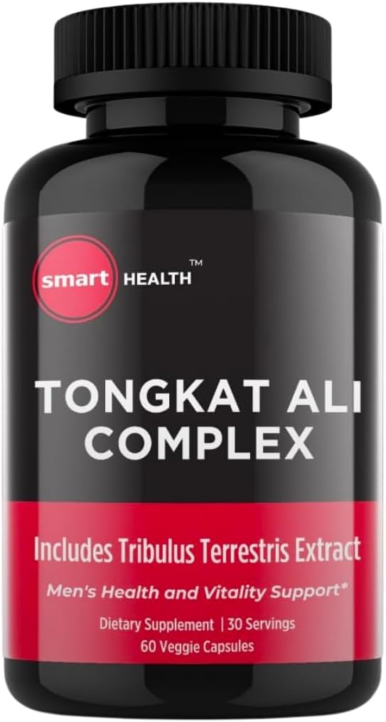 Tongkat Ali - Mænds Health & Vitality Supplement - 800mg Tongkat Ali + 200mg Tribulus Terrestris - Performance Support - Gluten Free, Vegan & Non- GMO - 60 kapsler - 30 Servere