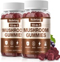 NUBETONG Mushroom Gummies - 10x Mushroom supplement til voksne med løve 's Mane, Reishi, Chaga og Tyrkiet Tail - Brain Booster, immunforsvar, stress Relief og fokus support (2 Pack)