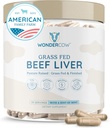 WONDERCOW Beef Lever Capsules Grass Fed Supplement - Desickated & Natural Source of Protein, Iron, Vitaminer A & B - Øger energi og Immunitet