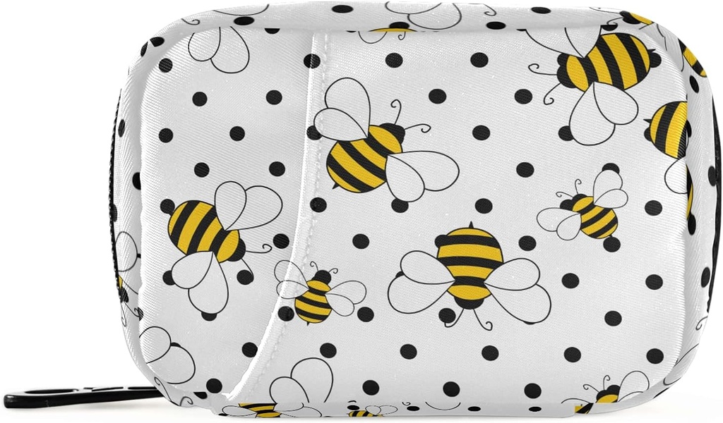 Bier på Polka Dots Pill Box 7 Dag Pill sag Rejse Pill Organizer Bag med lynlås Portable ugentlige sag Kompakt størrelse for Vitamin Supplement Holder