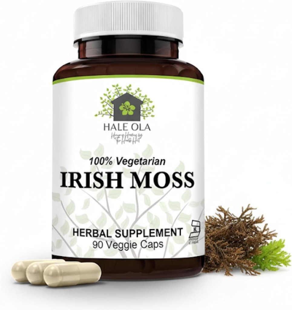 Irish Sea Moss Capsules - High Strength 450mg Vegan Sea Moss Supplement - Understøtter Gut Health, Øger immunitet, afgiftning, fremmer sund hud, hår & negle sundhed - Nutrient- Rich Superfood