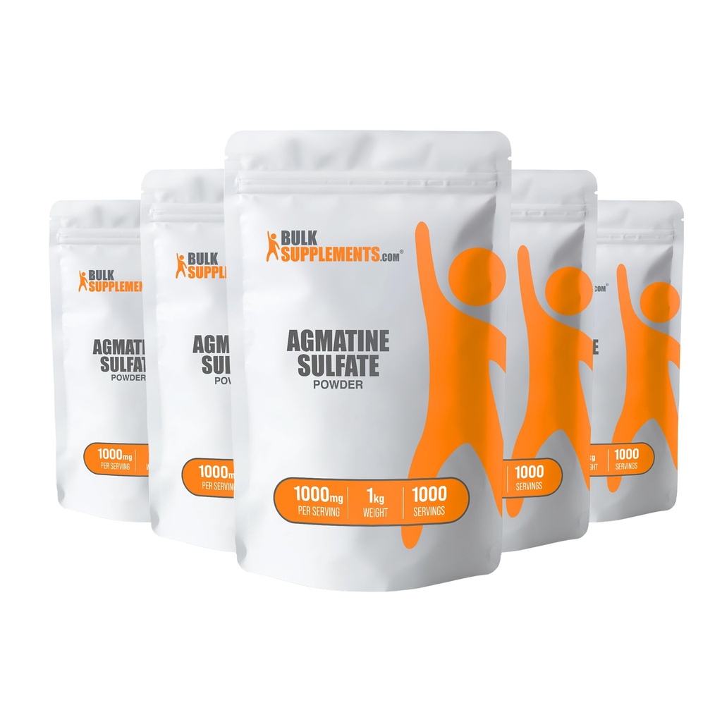 Bulkadditions.com Agmatine Sulfate Powder - Nitrooxide Supplement, Agmatine Sulfate 1000mg - Unflavored & Gluten Free, 1000mg per Serving, 5kg (11 lbs) (Pack of 5)