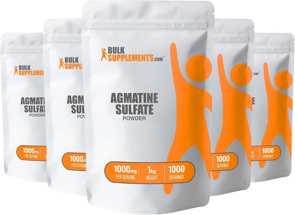 Bulkadditions.com Agmatine Sulfate Powder - Nitrooxide Supplement, Agmatine Sulfate 1000mg - Unflavored & Gluten Free, 1000mg per Serving, 5kg (11 lbs) (Pack of 5)