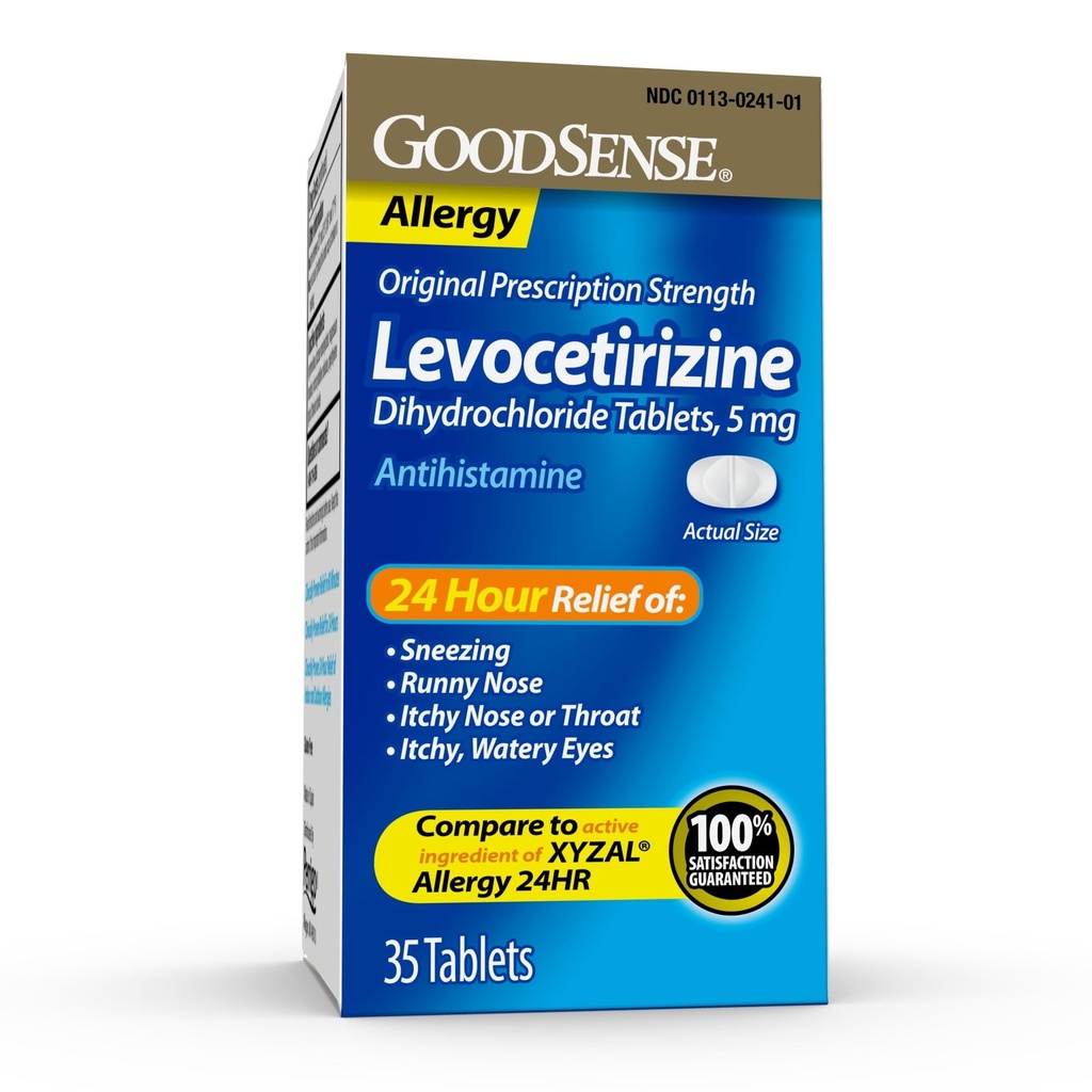 Good Sense Levecoctirizine Dihydrochloride Tablets, Antihistamin, 5 mg, 35 Count (pakning med 1 stk.)