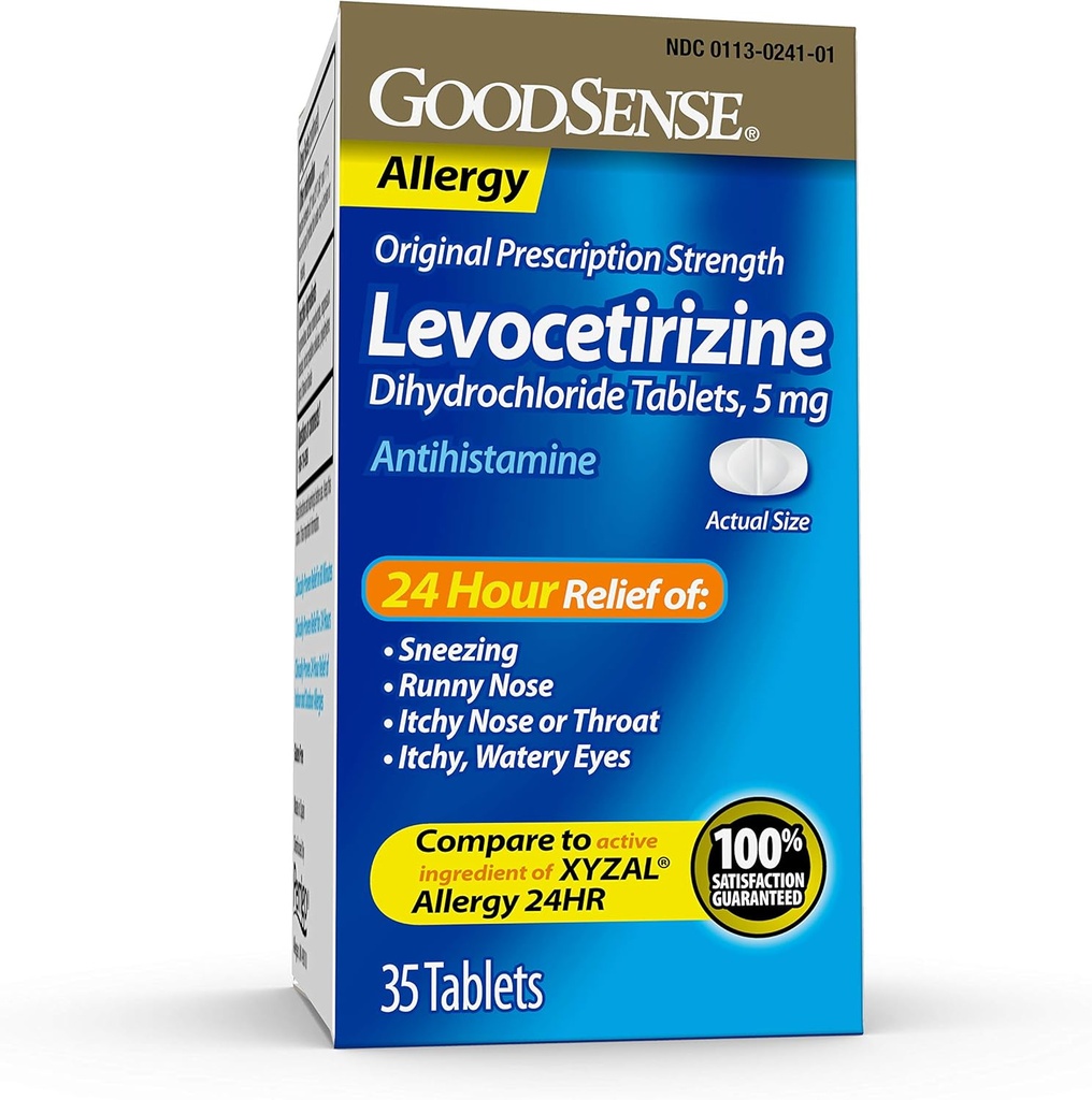Good Sense Levocetirizine Dihydrochloride Tablets, Antihistamine, 5 mg, 35 Count (Pack of 1)