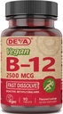 DEVA Nutrition Vegan Sublingual Fast Opløs B- 12 tabletter, 2500 mcg, 90 Greve