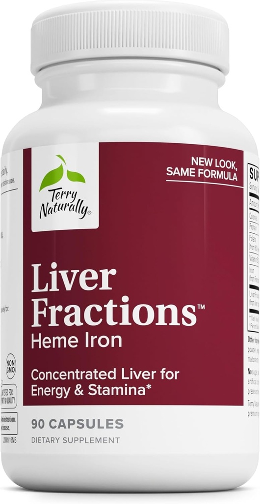 Terry naturligt lever fraktioner - Endurance & Energy Support med Gentle Jern - Kosttilskud Understøtter sund rød blodcelle Dannelse - Jern supplement til leversundhed - 90 kapsler