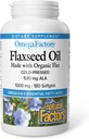 Omega Faktorer af naturlige faktorer, Flaxseed Oil, Understøtter samlet sundhed med Omega-3, 6 og 9 fede syrer, 180 softels (180 portioner)