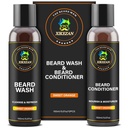 XIKEZAN Beard Wash & Beard Conditioners Natural Softtener Set w / Argan & Jojoba Olies Smooths & Stronthers Christmas Stoking Stuffers Far Day Gaver til mænd ham far kæreste Mand