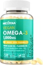 Vegan Omega 3 DHA EPA ALA Supplement with 5000IU Vitamin D3 K2 (MK7), CoQ10 for Women Men | Fish Oil Alternative | Plant Based Algae Oil Omega 3 1000mg Pills for Bone, Brain, Eye, Skin | 120 Softgels