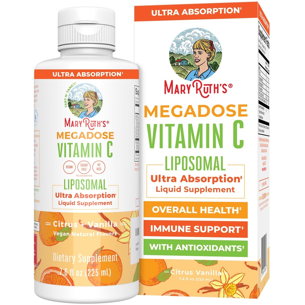 MaryRuth Organics Liposomal C-vitamin124; immunsupporttilskud Supplement 124; Megadose C-vitamin Supplement 500mg
