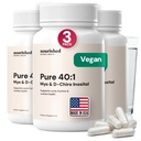 Nourised 40: 1 Myo- inositol & D- Chiro Inositol - Supplement for kvinder med fertilitet, hud sundhed, eller menstruelle cyklus symptomer - Hormonbalance for kvinder - 360 kapsler
