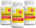 Terry naturligt Curamin Extra Strength - Curcumin & Boswellia for sund cirkulation Support - Gurkemeje supplement til støtte Joints, Muscle Health & Endorphin Production - 120 tabletter (pakke med 3)