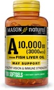 MASON NATURAL Vitamin A 3000 mcg (10.000 IE) fra Fish Liver Oil, Understøtter Vision & immunforsvar, 100 Softgels