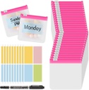 MARFOREVER 39 Pcs Pil Pouch poser Pill Organizer, Genanvendelig Pill Case Lille Medicin Bag Tavel Pill Pouches, 28 Pcs Pink Plastic Pill Container med Slide Lock 10 Sheets Labels og 1 Pc Marker