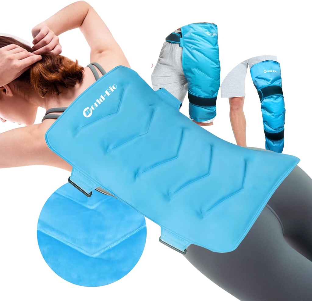 Fuld Tilbage Ice Pack til skader Genanvendelig Stor Gel Is Wrap til Rygsmerter Relief, Fleksibel kold terapi Kompres for hævelse, blå mærker, Sprains, Kirurgi, XXL, 21 "x13"