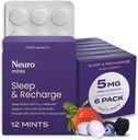 Neuro Melatonin 5 mg søvn & recharge mints (72 stykker) - hurtig opløsning melatonin sukker gratis mints med Lemon Balm & kamille for bedre søvn - rolig søvn supplement for voksne - nat Berry Flavor