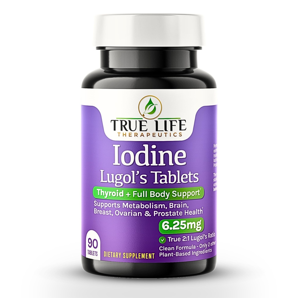 Lugol 's Jod Tablets 6. 25 mg - Præcise- Dosis Thyroid & Energy Support - No Harsh Liquid, Stable Kalium Iodide Supplement - 90 Ct, Non- GMO, Ingen konserveringsmidler