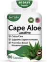 Cape Aloe Natural Laxative Supplement- Forstoppelse Relief- Regulere tarm - All- Natural Herbal Detox- Vægt Management Supplement- fordøjelse Hjælp Kosttilskud - 90 Caps- Non- GMO