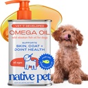Native Pet Omega 3 Fish Oil for Dogs & Cats - fremmer sund hud, Shiny Coat, & Stærk Joints - Lavet med Wild Alaska Salmon Oil for Dogs - Tasty, Fast- Absorbing Omega 3 6 9 Flydende tillæg-16oz