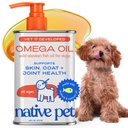 Native Pet Omega 3 Fish Oil for Dogs & Cats - fremmer sund hud, Shiny Coat, & Stærk Joints - Lavet med Wild Alaska Salmon Oil for Dogs - Tasty, Fast- Absorbing Omega 3 6 9 Flydende tillæg-16oz