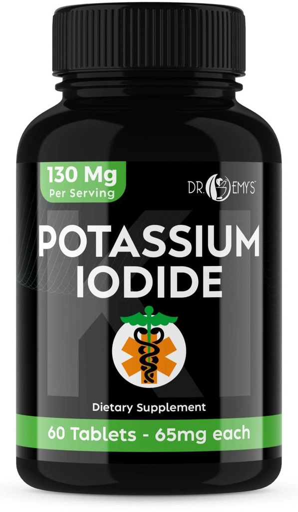 Kalium Iodide Pills tabletter - 1- Pack 130mg Servering I alt 60 tabletter - Dr. Emys Kalium Iodide tabletter