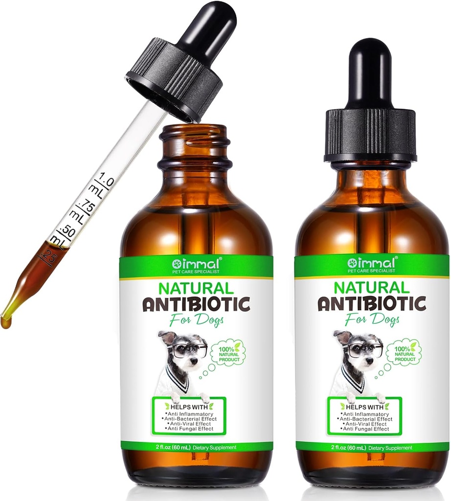 2 Pack Antibiotika til hunde, Naturlige Antibiotika til hunde Allergi og Itch Relief, Hund Antibiotika Hjælper med at understøtte et sundt immunsystem, Allergi Support