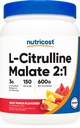 Nutricost L- Citrullin Malat 2: 1 (600g) Fruit Punch - Workout Support, Muscle Performance, Nitrooxide Booster - Fitness Supplement Powder, 75 Servering