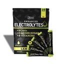 Forstærket electrolyte Powder Stick Packs (Lemon Lime) 124; 20 Pakker) w / 0 Sukker + BCAAs + B- Vitaminer Electrolyte Supplement w Kalium Zink & Magnesium til hydrering - Keto Electrolytes