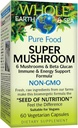 Hele Jorden og havet fra naturlige faktorer, Super Mushroom, Hele fødevarer supplement, Vegan, 60 vegetariske kapsler (60 portioner)