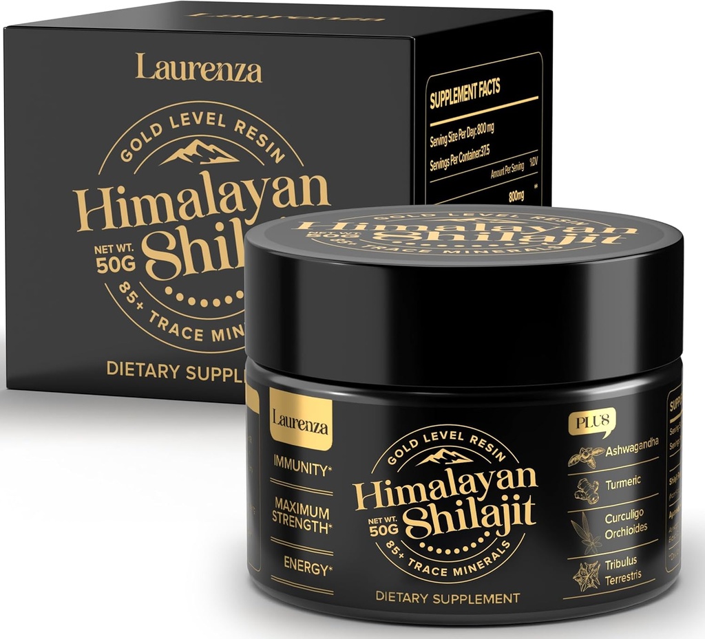 50G Shilajit Pure Organic Himalayan Shilajit Resin, 800mg High Potency, Golden Grade A Shilajit Supplement, 85 + Trace Minerals & Fulvic Acid, Natural Energy & Immune Booster