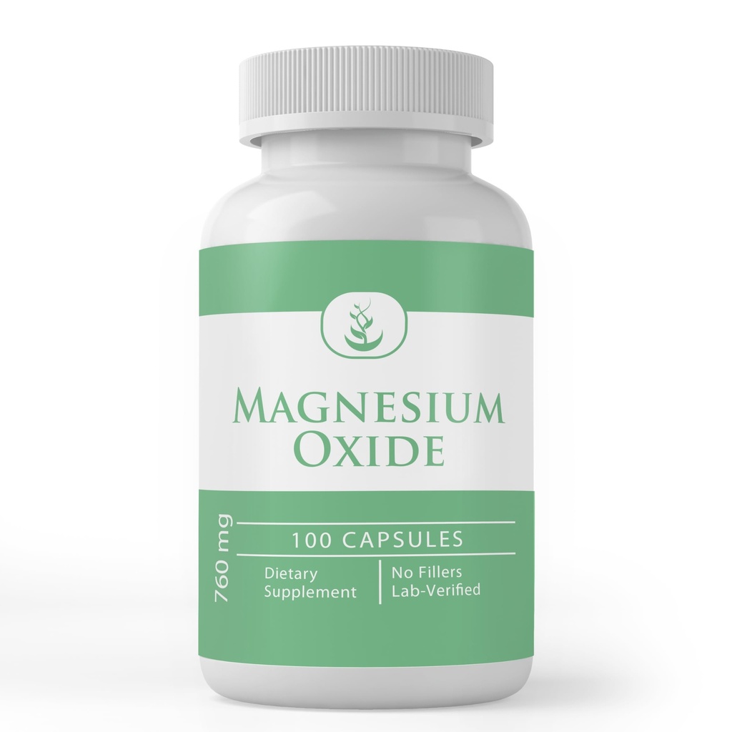 Pure Original Ingredienser Magnesium Oxide, (100 kapsler) Altid Pure, Ingen tilsætningsstoffer eller Fillers, Lab Verified