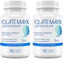 L- methylfolat supplement (1 mg) - Professionel styrke med optimeret bioaktivt methylfolat - 5 MTHF - Non- GMO, Gluten Free, Soy Free, GMP - 180 Vegetar Unflavored Kapsler