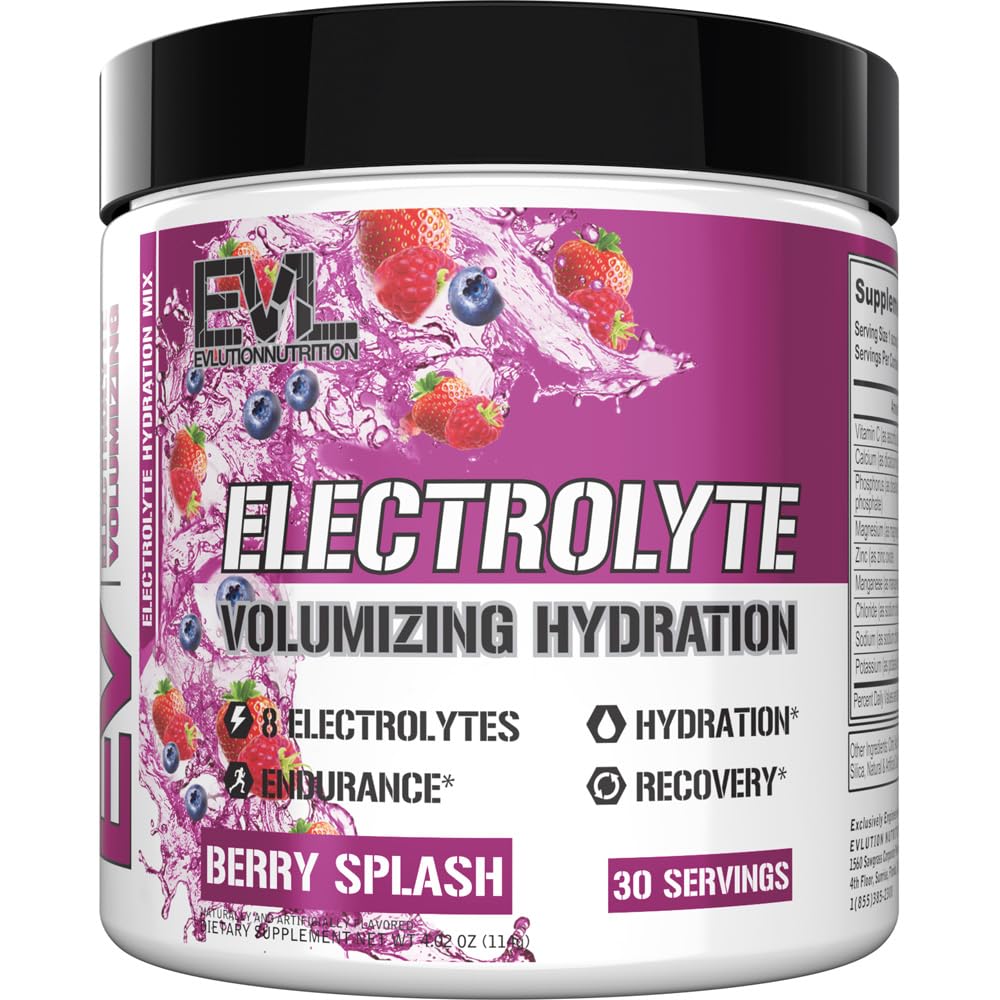 Evolution Ultimate Electrolytes Powder Hydration Drink - Quick Replenishing Hydration Powder Drink Mix med 8 Key Electrolytes and Antioxidants - Vegan Gluten Free Keto Friendly Blend (Berry Splash)