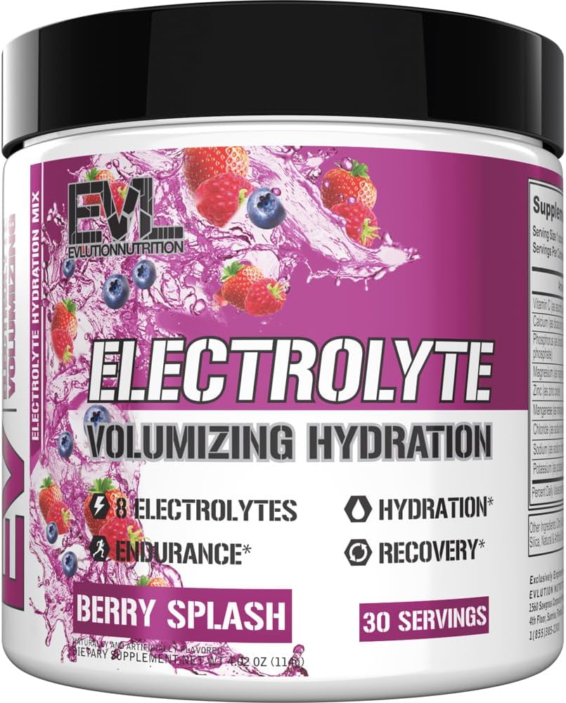 Evolution Ultimate Electrolytes Powder Hydration Drink - Quick Replenishing Hydration Powder Drink Mix med 8 Key Electrolytes and Antioxidants - Vegan Gluten Free Keto Friendly Blend (Berry Splash)