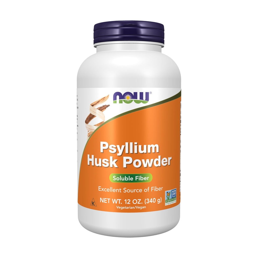Now Foods Supplements, Psyllium Husk Powder, Non- GMO Project Verified, Opløselig Fiber, 12 -Ounce