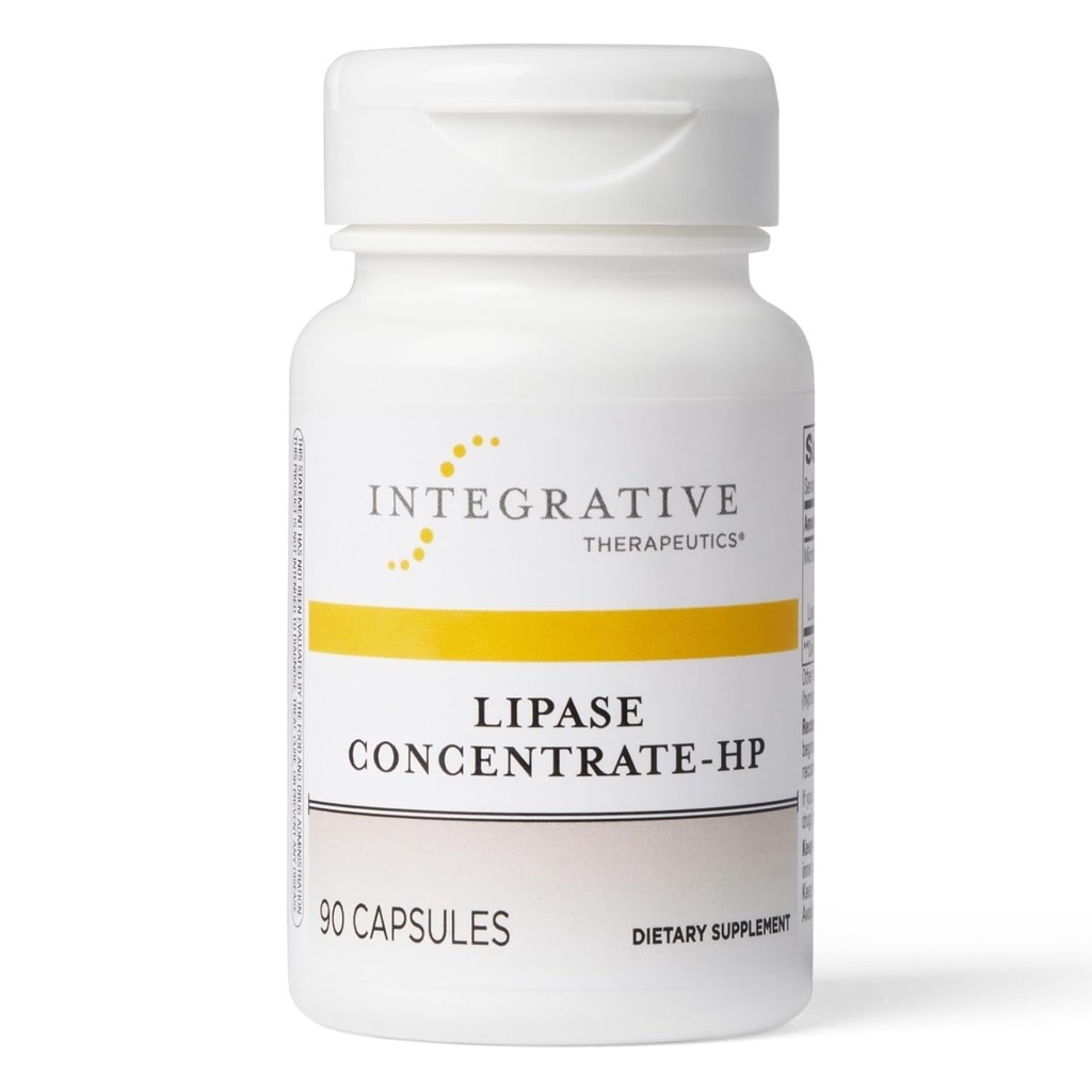 Integrativ terapi Lipase Concentrate- HP - Enzyme supplement til fordampning af fedt - Nutrient Absorption & GI Tract Health Support * - Dairy- Free & Vegan - 90 Greve (45 Servere)