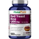 NusaPure Red Yeast Rice 1800mg 180 Veggie Kapsler (ikke- GMO, Vegan)