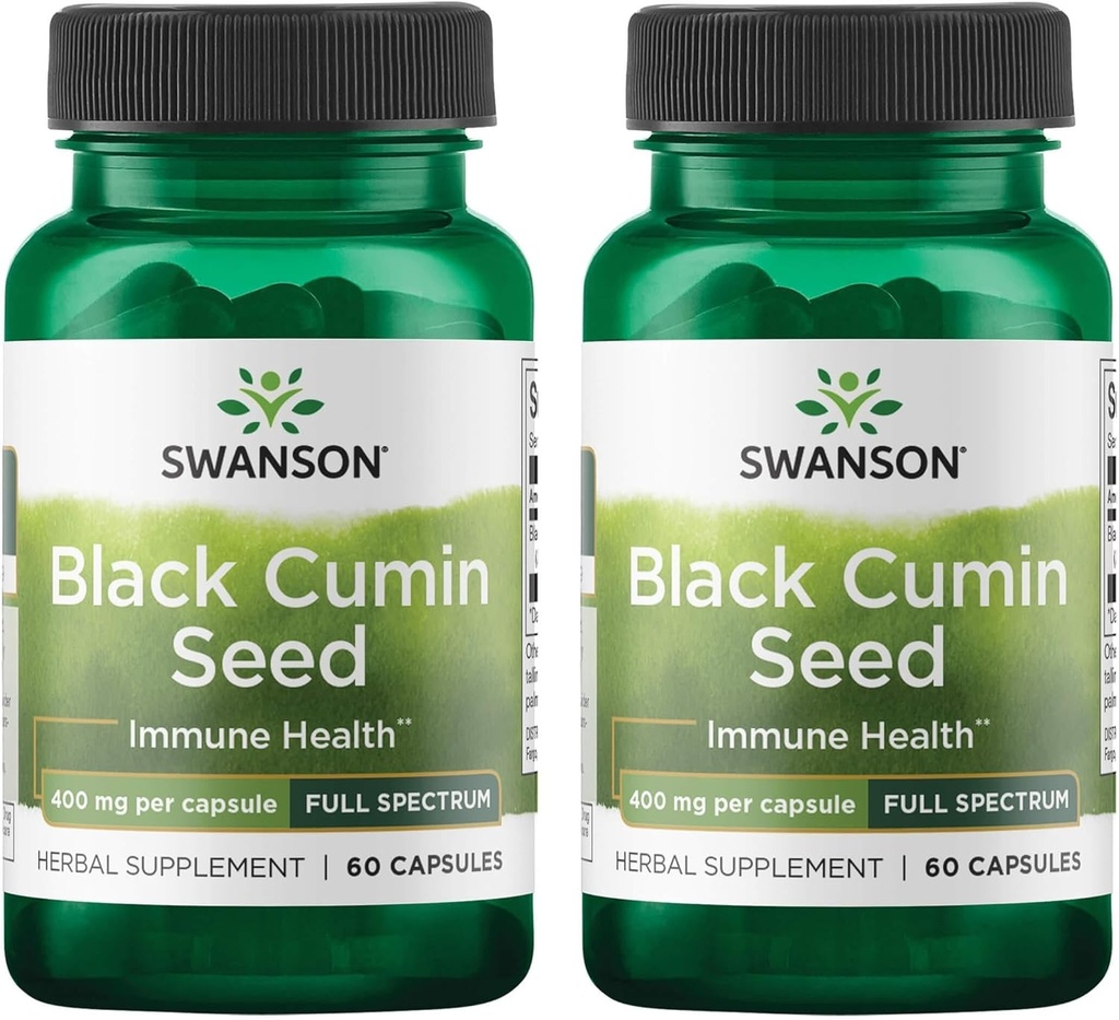 Swanson Full Spectrum Black Cumin Seed 400 Milligram 60 Kapsler (2 Pack)