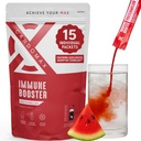 CardoMax Immunity Booster Liquid Drink Mix med Ginseng og C-vitamin til børn og voksne, immunforsvar supplement for energi og wellness, Watermelon Flavor, 15 Single-Serve flydende stick pakker
