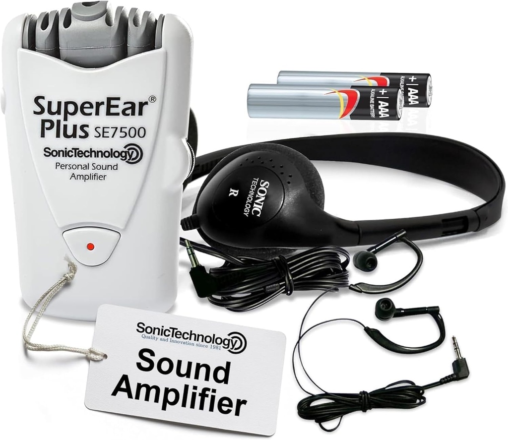 SuperEar Model SE7500 for seniorer - Høreforstærkere til seniorer og ældre, Super Ear Personal Sound Forstærker, Lydforstærkere Lytteanordning og Lydtilbehør i 50dB stigning af omgivende lyde