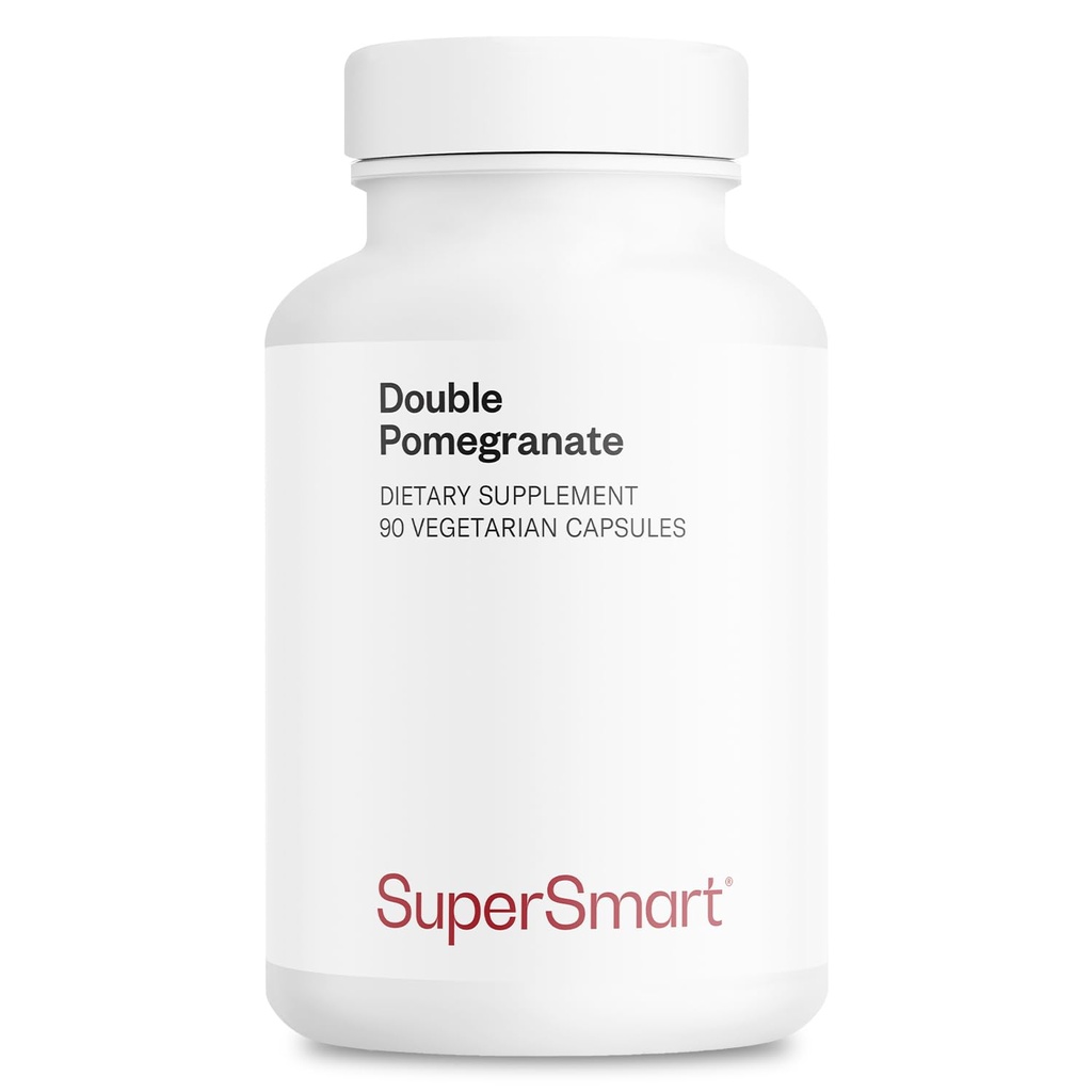 Supersmart - Double Pomegranate (High Strength) - 90% Ellaginsyre & 40% Punicalagins - Pomegranate Extract Supplement - Advanced Antioxidant Mea124; Non- GMO & Gluten Free - 90 Vegetariske Kapsler
