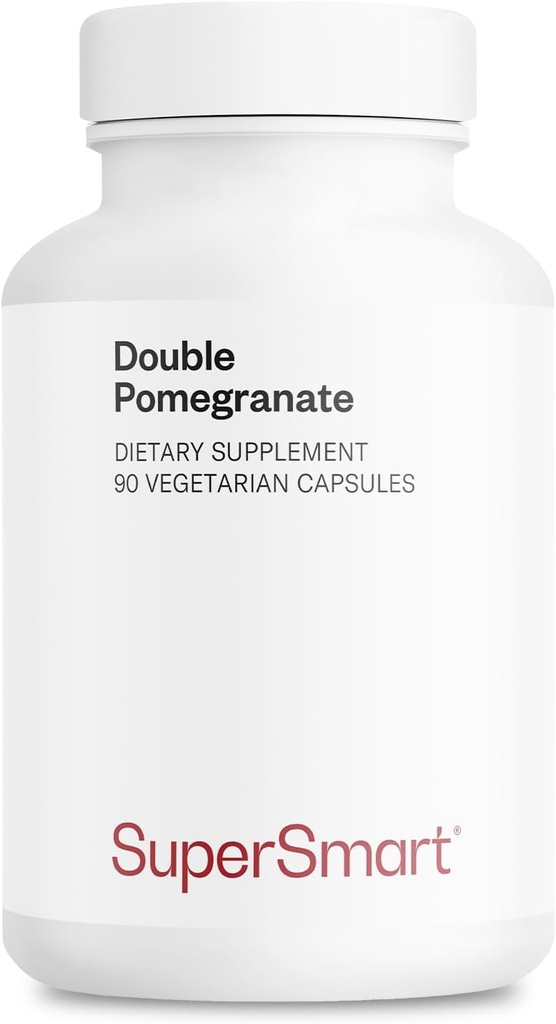 Supersmart - Double Pomegranate (High Strength) - 90% Ellaginsyre & 40% Punicalagins - Pomegranate Extract Supplement - Advanced Antioxidant Mea124; Non- GMO & Gluten Free - 90 Vegetariske Kapsler