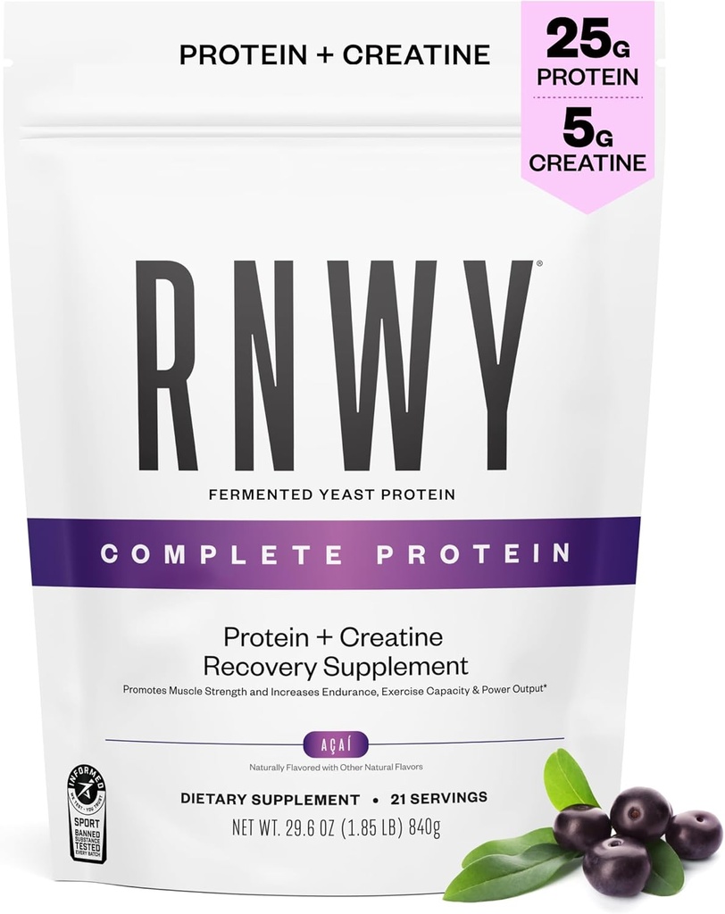 25g Acai Protein + 5g Creatin Powder, Vegan Plant- baseret protein med fordøjelige enzymer til at bygge & Recover, 21 Servere