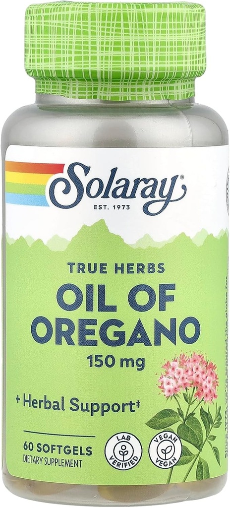 Solaray Oil of Oregano Supplement, 150 mg, 60 greve