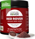 Four Leaf Rover Red Rover - hund Urinary Tract Supplement - med vitaminer fra økologiske bær og æble - God kilde til polyphenoler og antioxidanter - 30 store hunde Servere