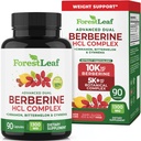 ForestLeaf Berberine Supplement - GLP-1 Inspireret formel - 1300mg per servering - Ultra High Potency Berberine HCl med Ceylon Cinnamon, Bitter Melon & Gymnema - Vægt Management Support - 90 Caps